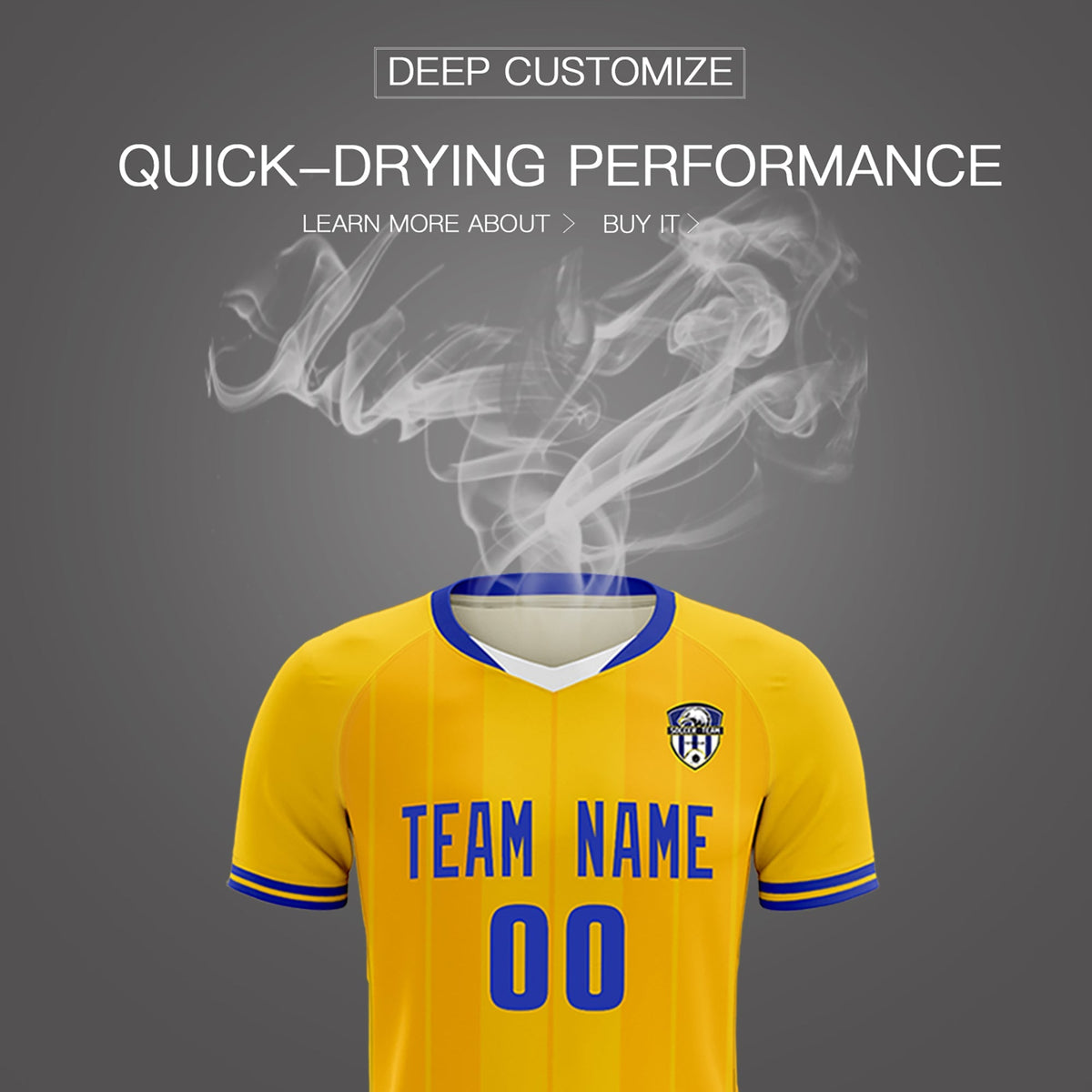 Custom Gold Classic Striped Personalized Football Kit Jersey