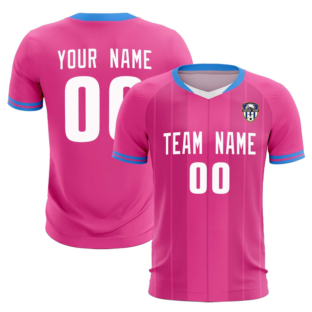Custom Pink Classic Striped Personalized Football Kit Jersey