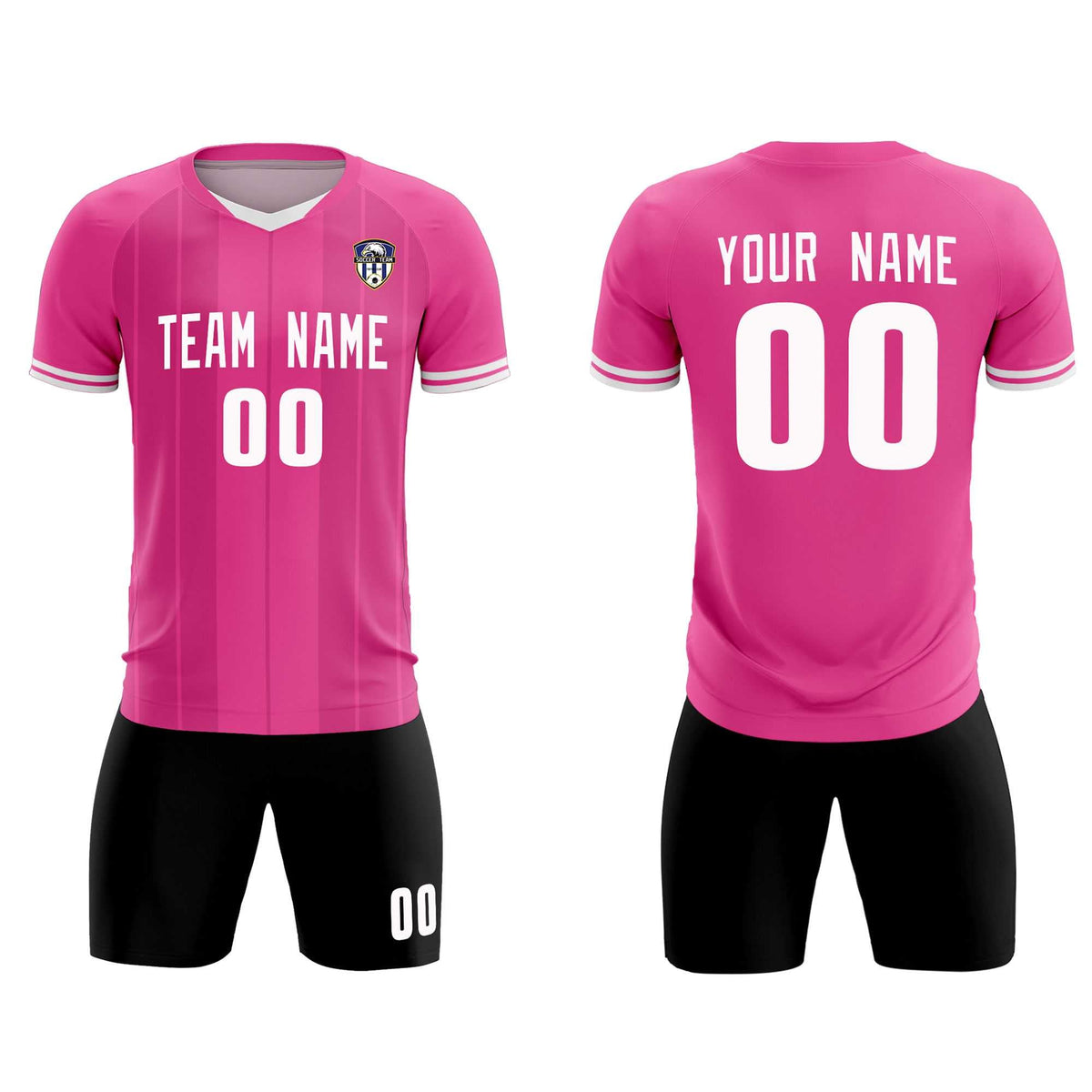 Custom Pink Classic Striped Personalized Football Kit Jersey