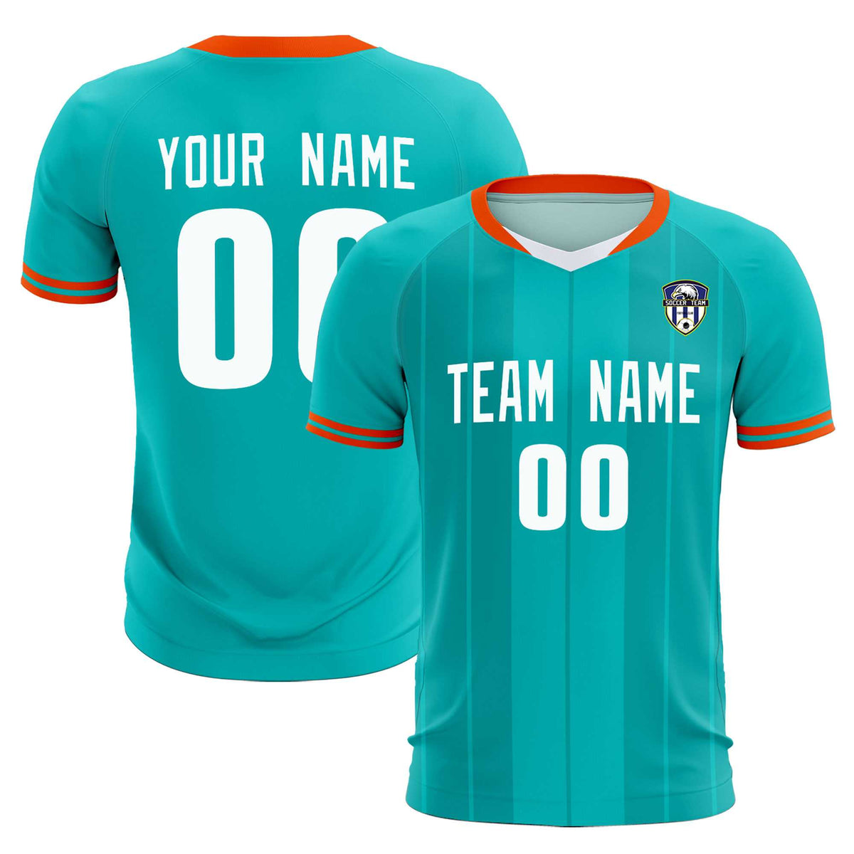 Custom Green Classic Striped Personalized Soccer Kit Jersey