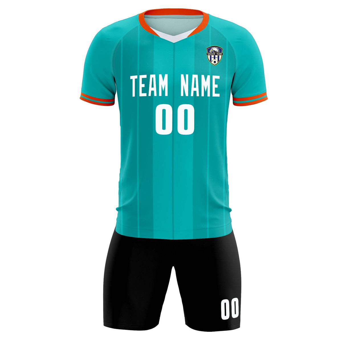 Custom Green Classic Striped Personalized Soccer Kit Jersey