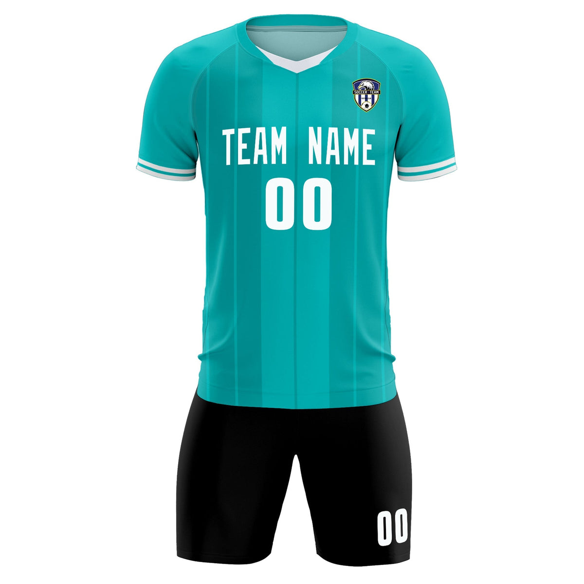 Custom Green Classic Striped Personalized Soccer Kit Jersey