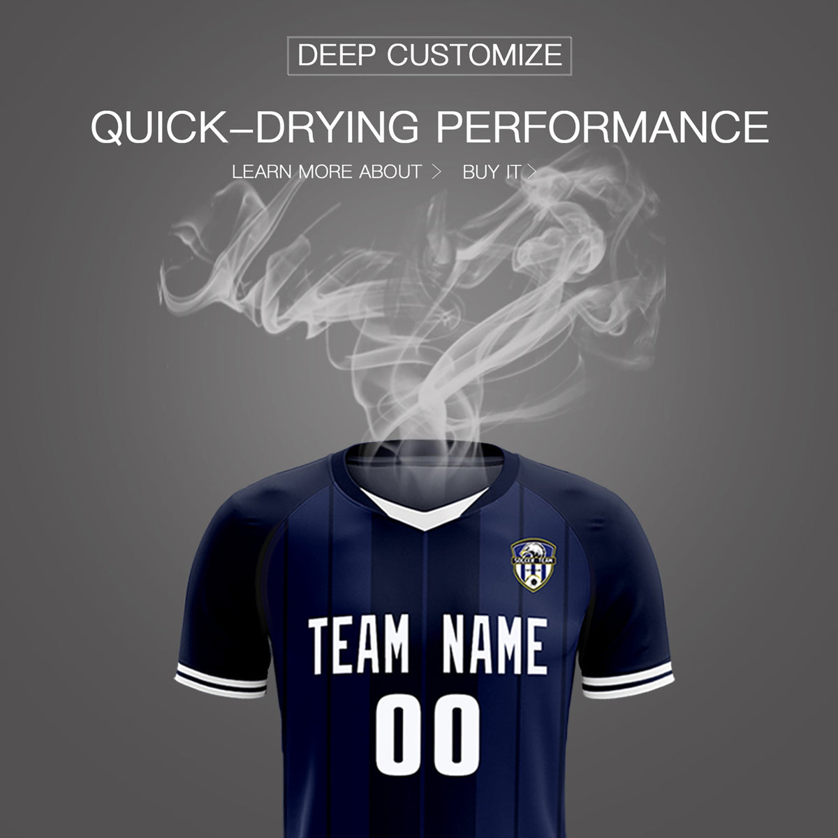 Custom Navy Classic Striped Personalized Soccer Kit Jersey