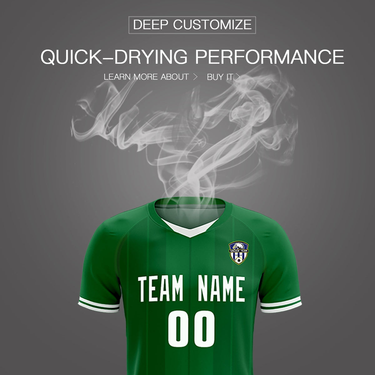 Custom Kelly Green Classic Striped Personalized Soccer Tops/Sets Jersey