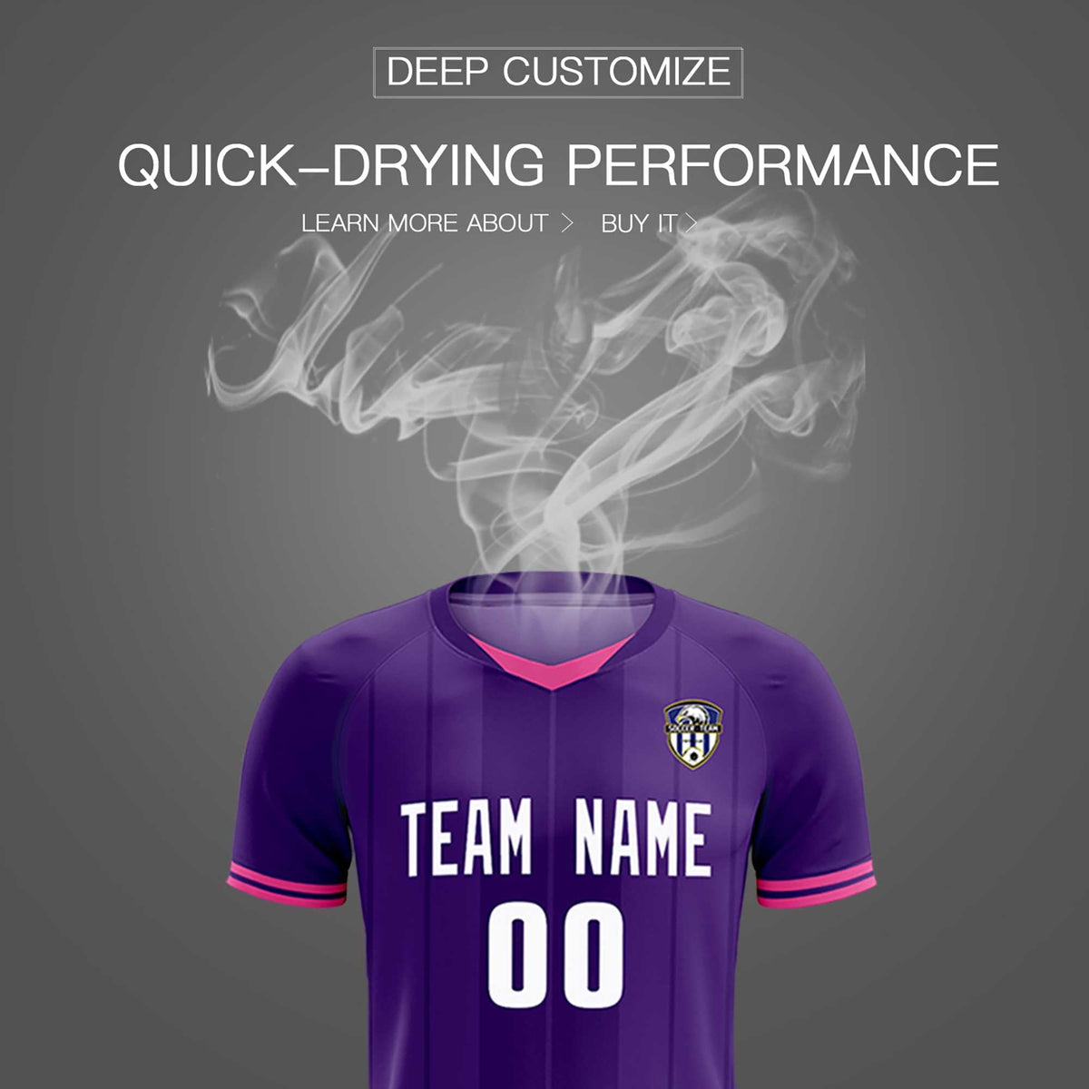Custom Purple Classic Striped Personalized Soccer Kit Jersey