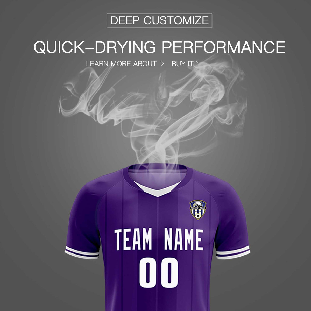 Custom Purple Classic Striped Personalized Soccer Kit Jersey