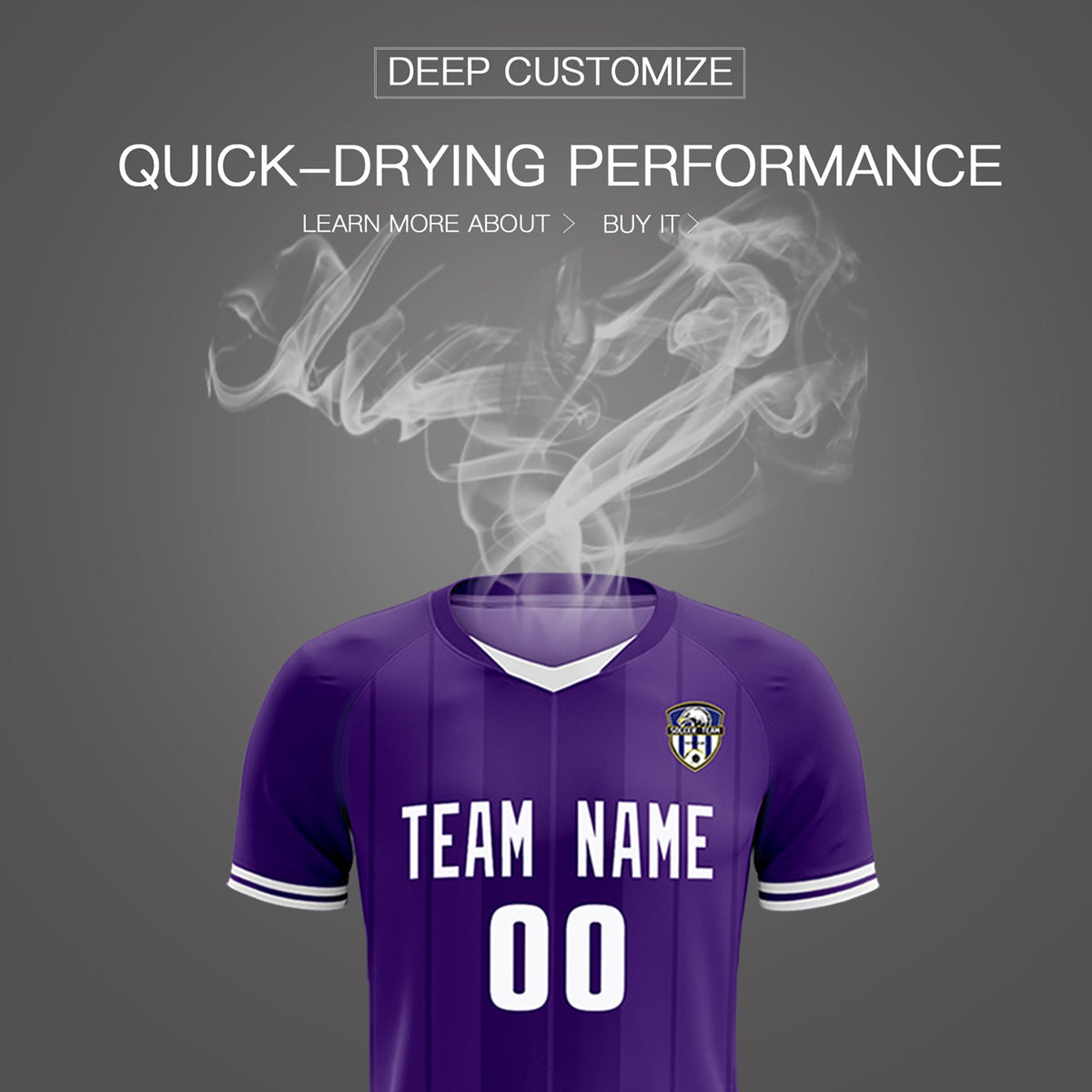Custom Purple Classic Striped Personalized Soccer Kit Jersey
