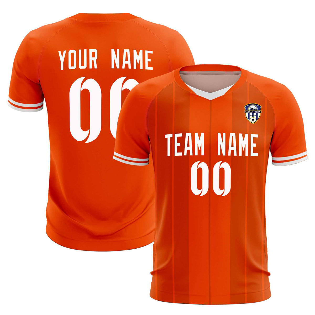 Custom Orange Classic Striped Personalized Football Kit Jersey
