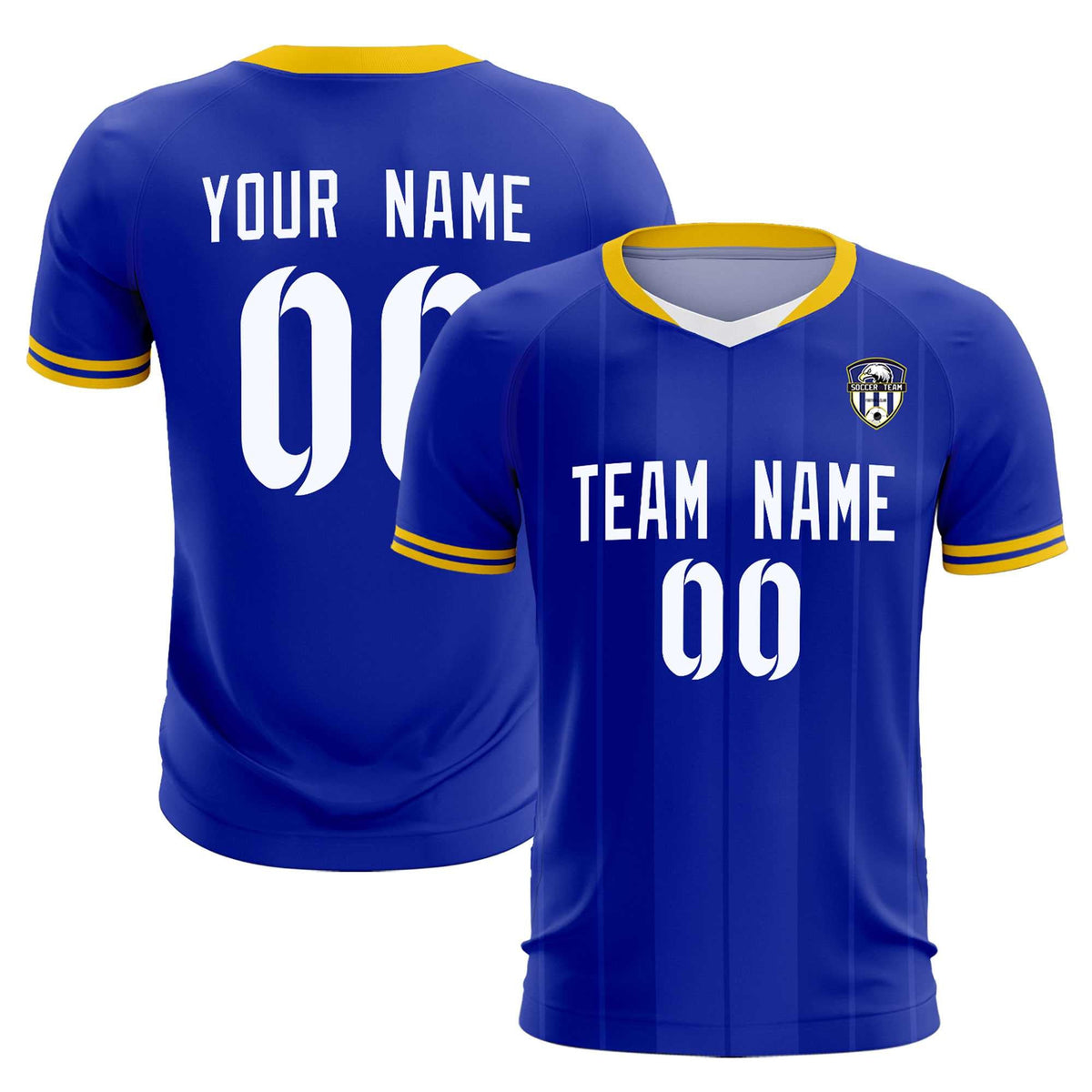 Custom Royal Classic Striped Personalized Soccer Tops/Sets Jersey