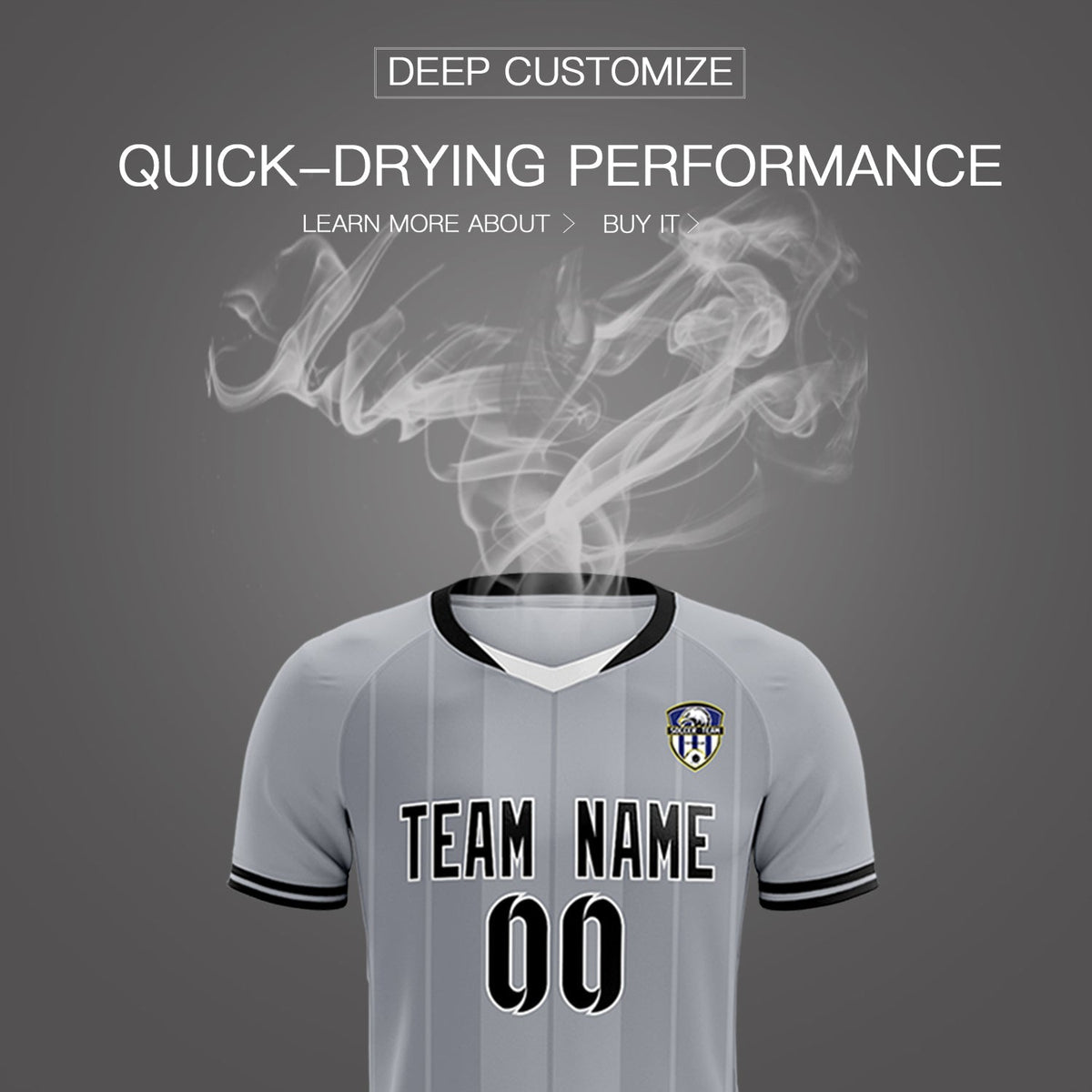 Custom Gray Classic Striped Personalized Football Kit Jersey