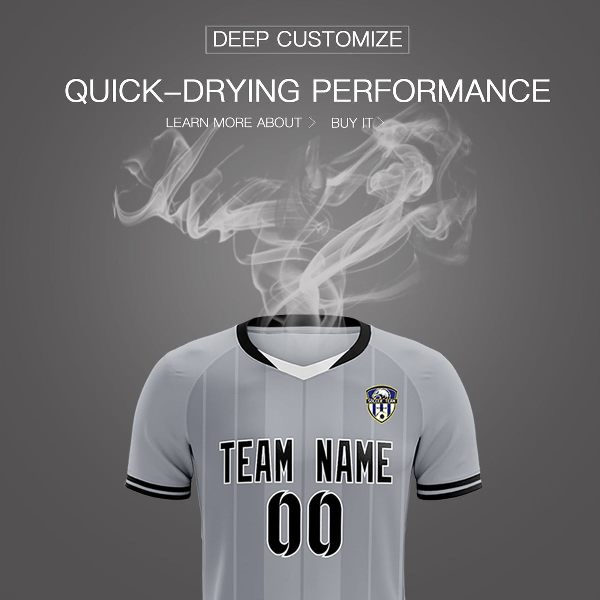 Custom Gray Classic Striped Personalized Football Kit Jersey