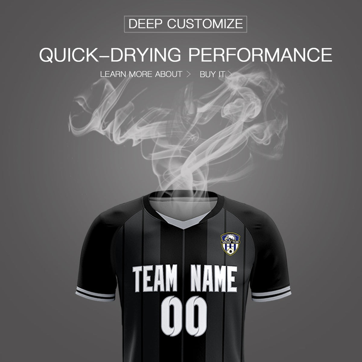 Custom Black Classic Striped Personalized Football Kit Jersey