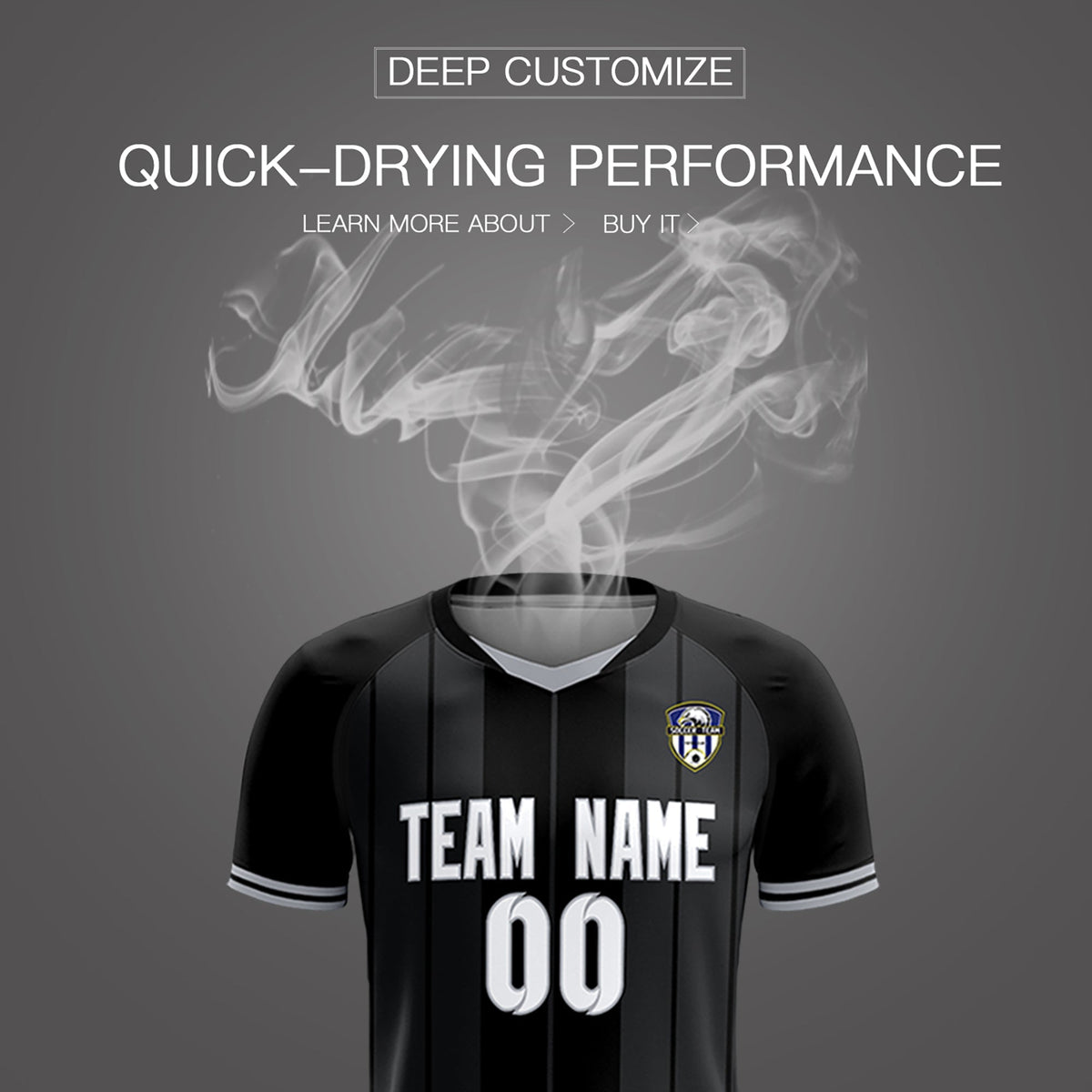 Custom Black Classic Striped Personalized Football Kit Jersey
