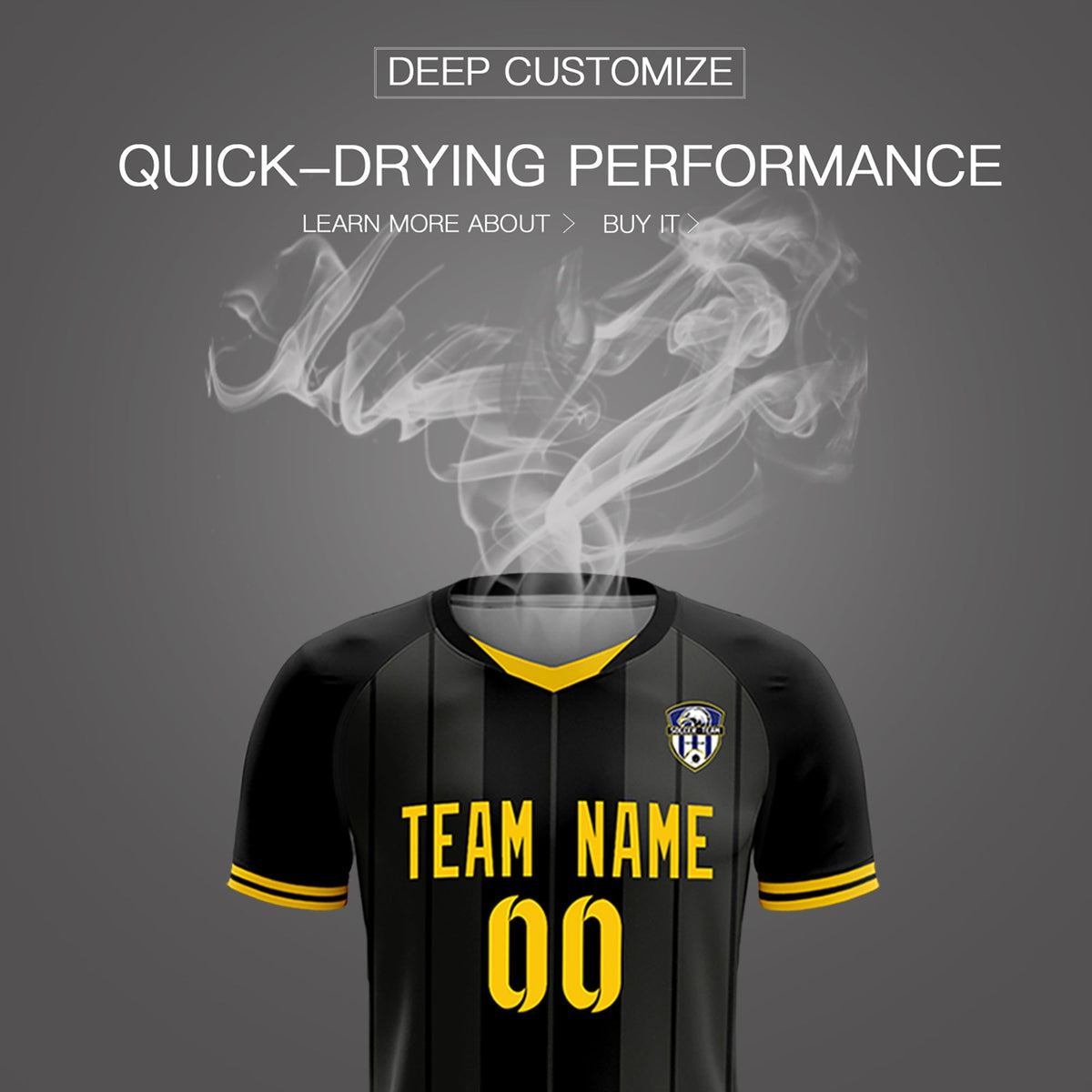 Custom Black Classic Striped Personalized Football Kit Jersey