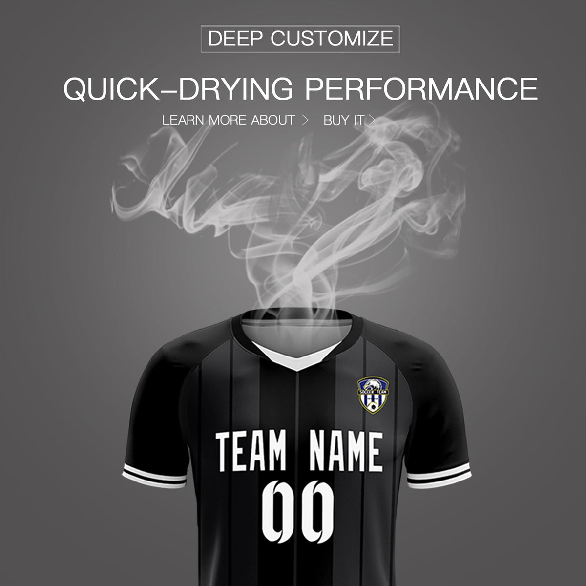 Custom Black Classic Striped Personalized Football Kit Jersey