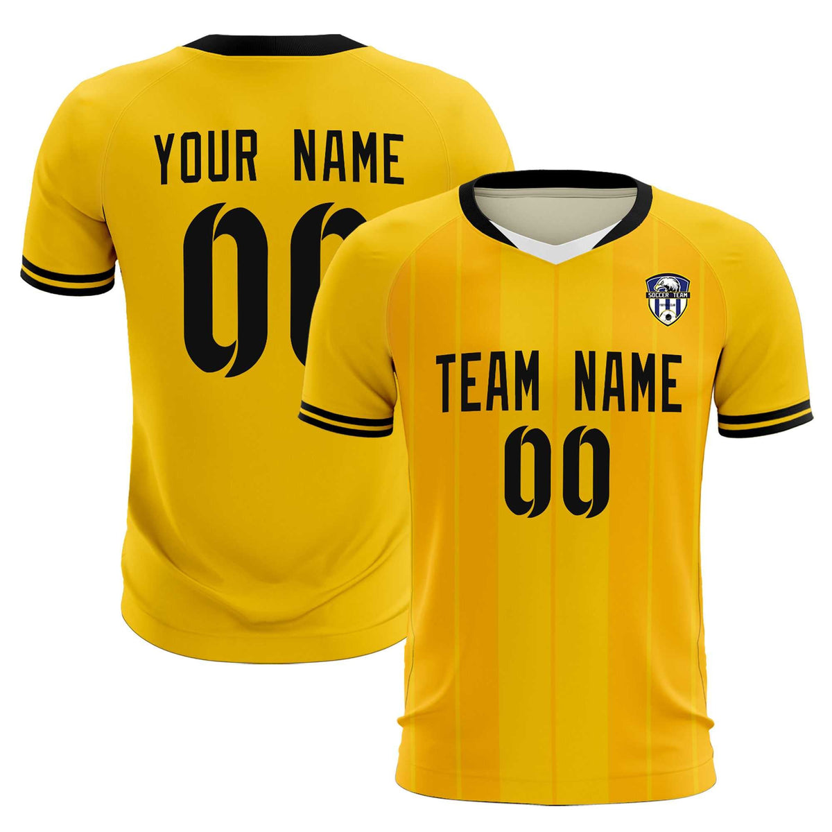 Custom Gold Classic Striped Personalized Football Kit Jersey