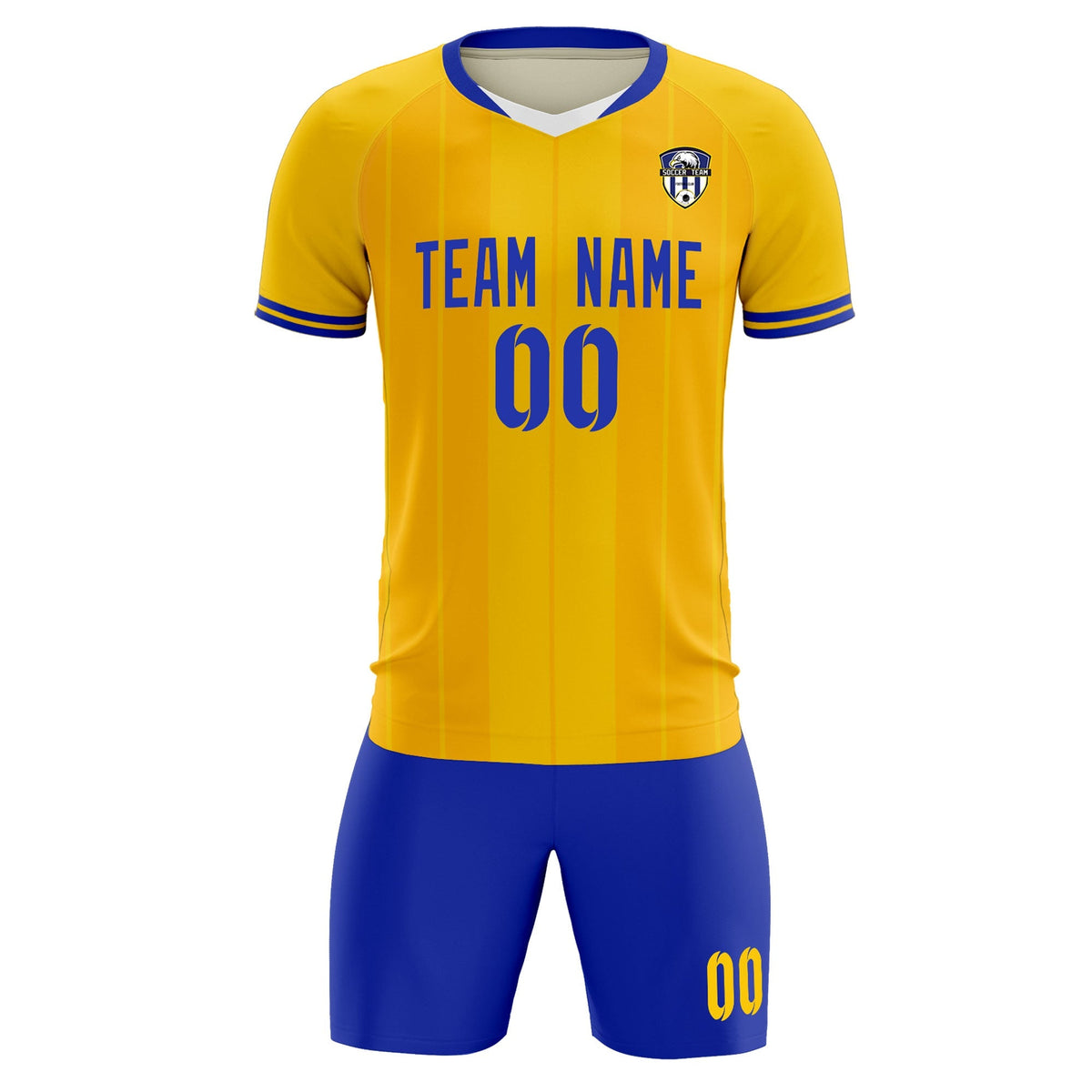 Custom Gold Classic Striped Personalized Football Kit Jersey