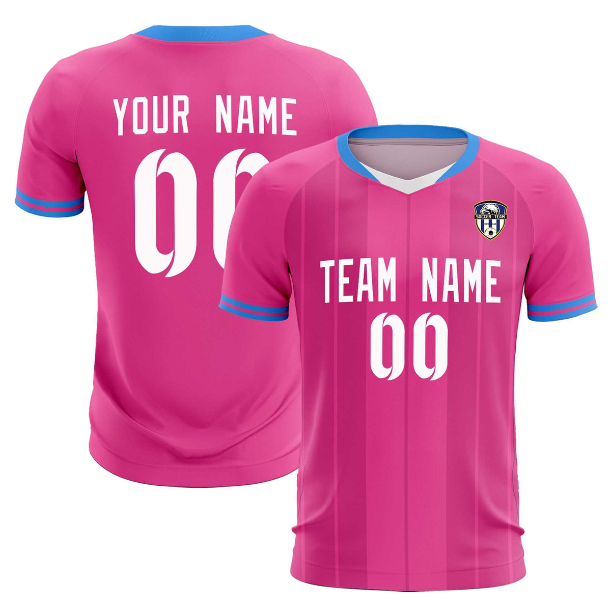 Custom Pink Classic Striped Personalized Football Kit Jersey