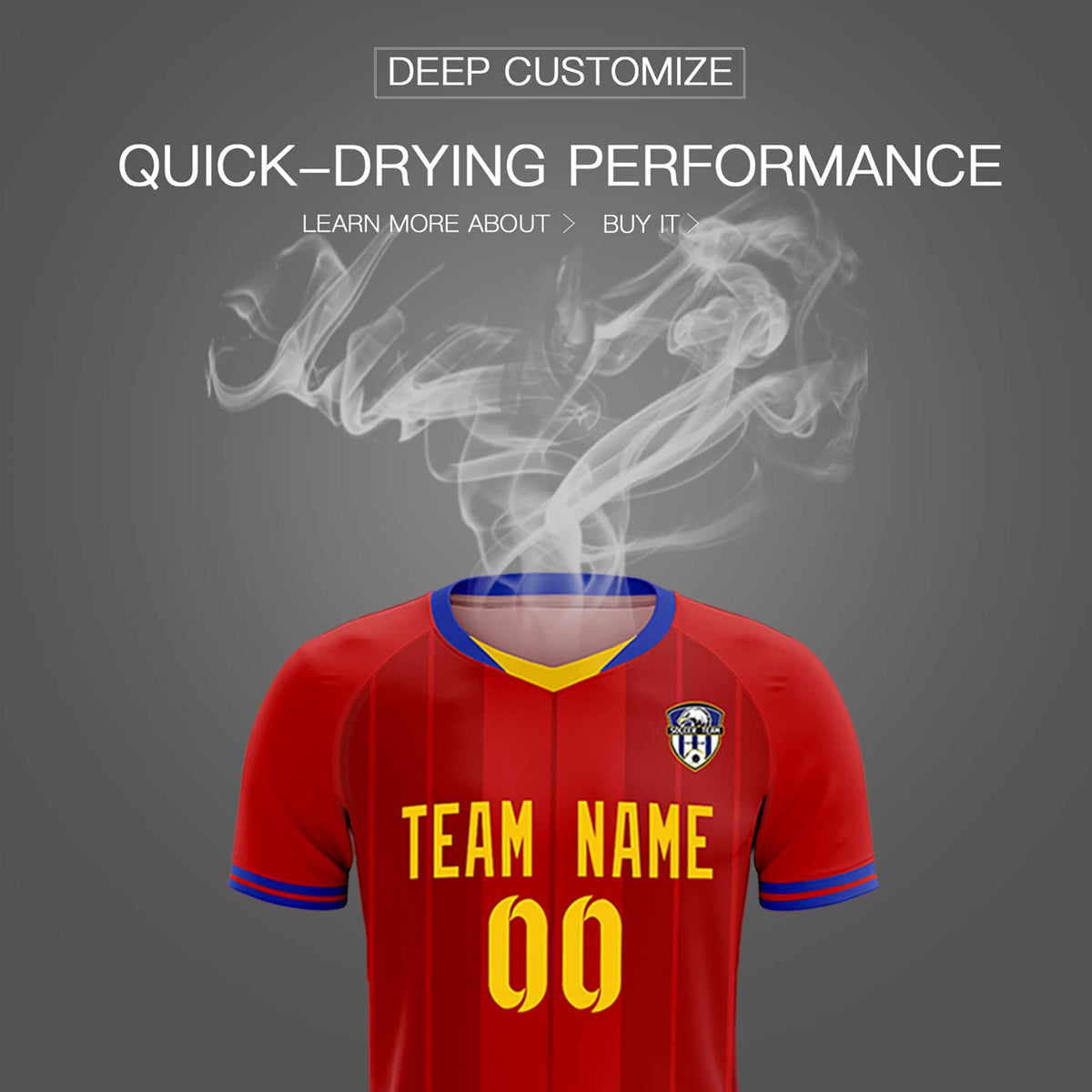 Custom Red Classic Striped Personalized Soccer Tops/Sets Jersey