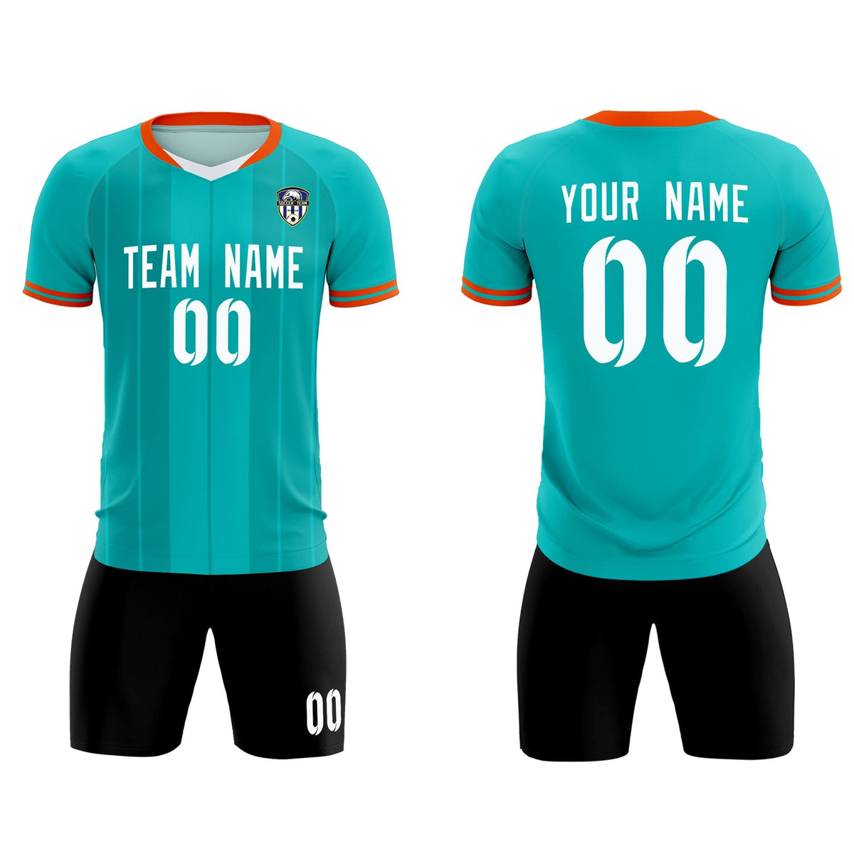 Custom Green Classic Striped Personalized Soccer Kit Jersey