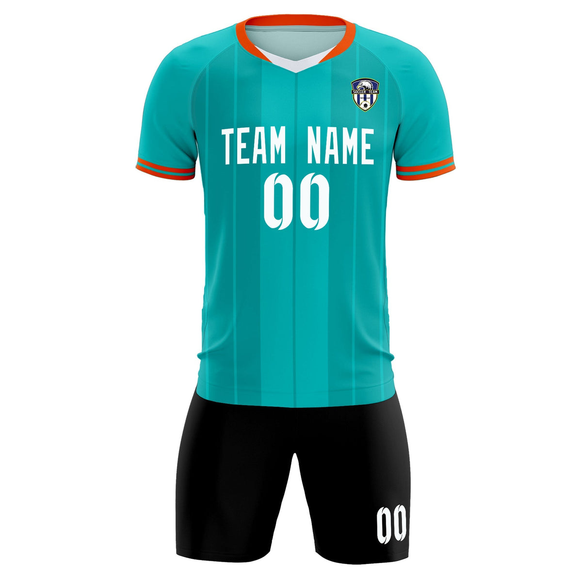 Custom Green Classic Striped Personalized Soccer Kit Jersey