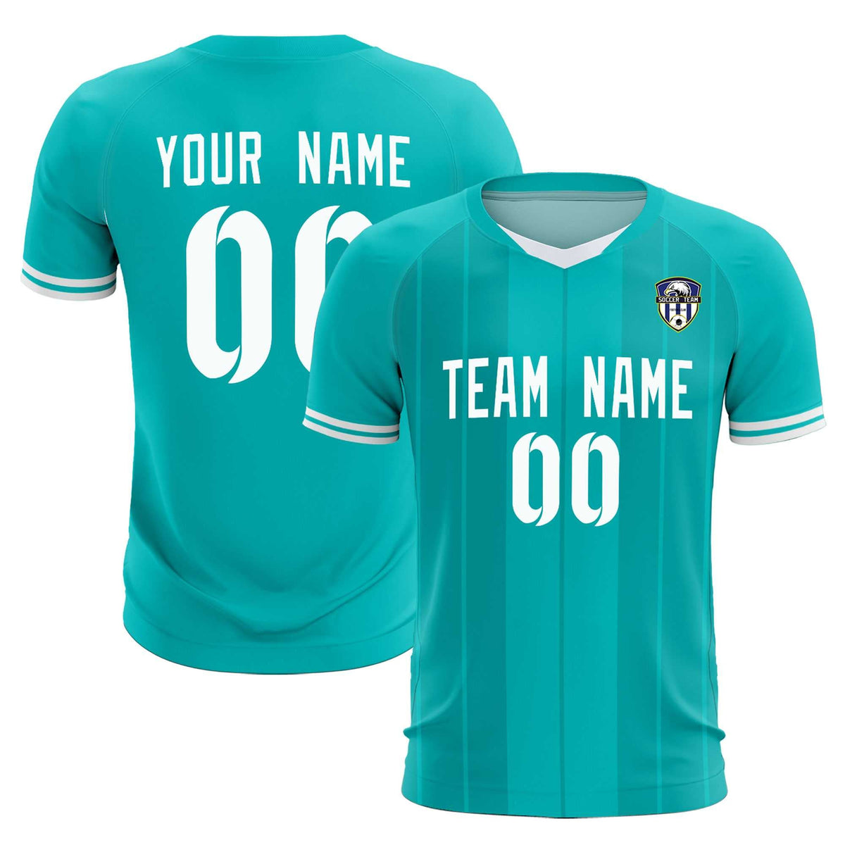 Custom Green Classic Striped Personalized Soccer Kit Jersey