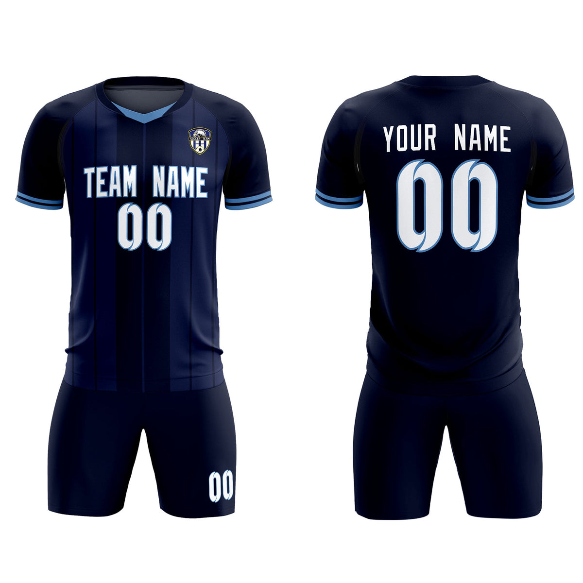 Custom Navy Classic Striped Personalized Soccer Tops/Sets Jersey