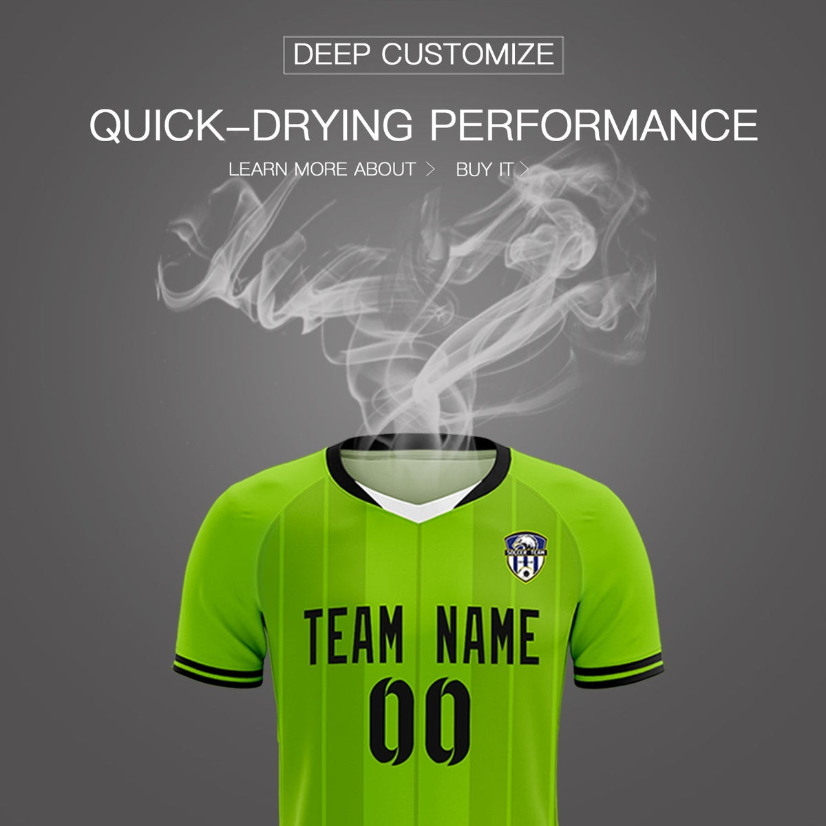Custom Neon Green Classic Striped Personalized Soccer Tops/Sets Jersey
