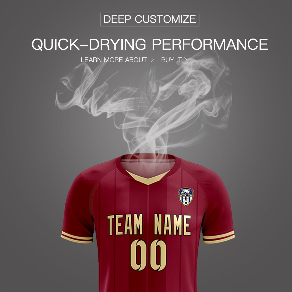 Custom Crimson Classic Striped Personalized Soccer Tops/Sets Jersey