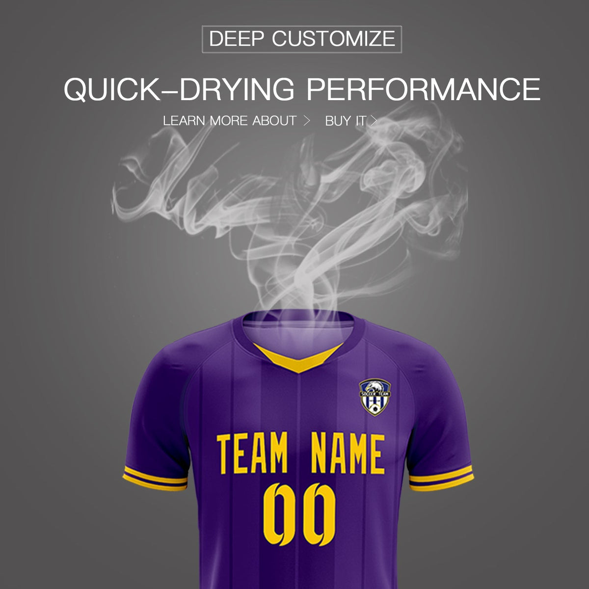 Custom Purple Classic Striped Personalized Soccer Kit Jersey