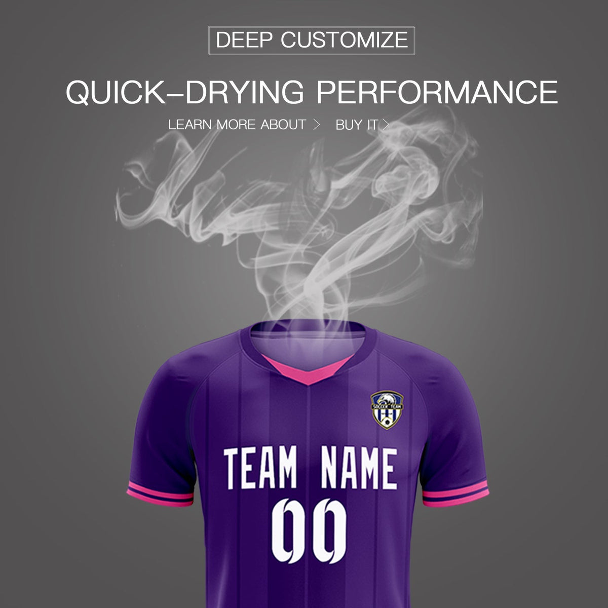 Custom Purple Classic Striped Personalized Soccer Kit Jersey