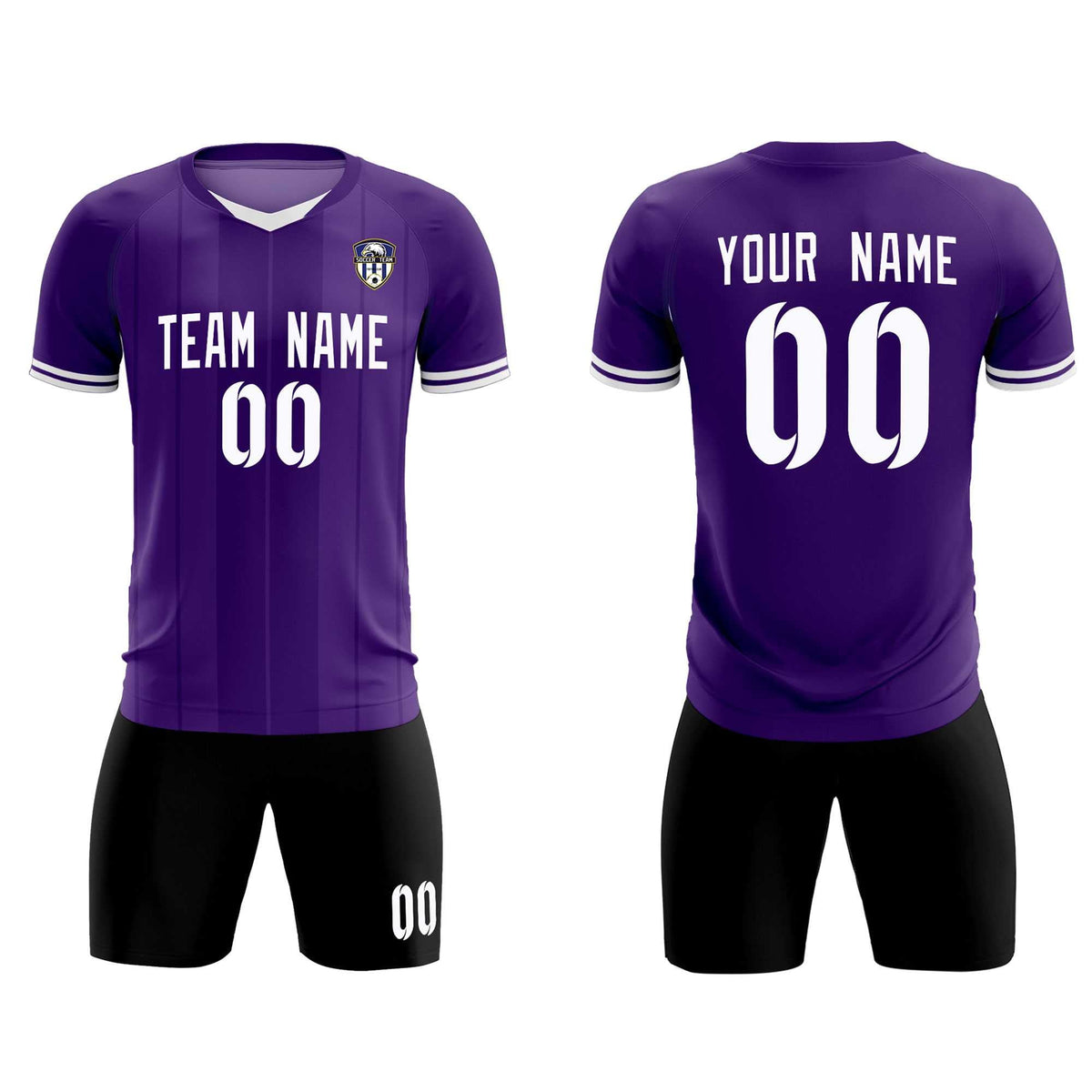 Custom Purple Classic Striped Personalized Soccer Tops/Sets Jersey