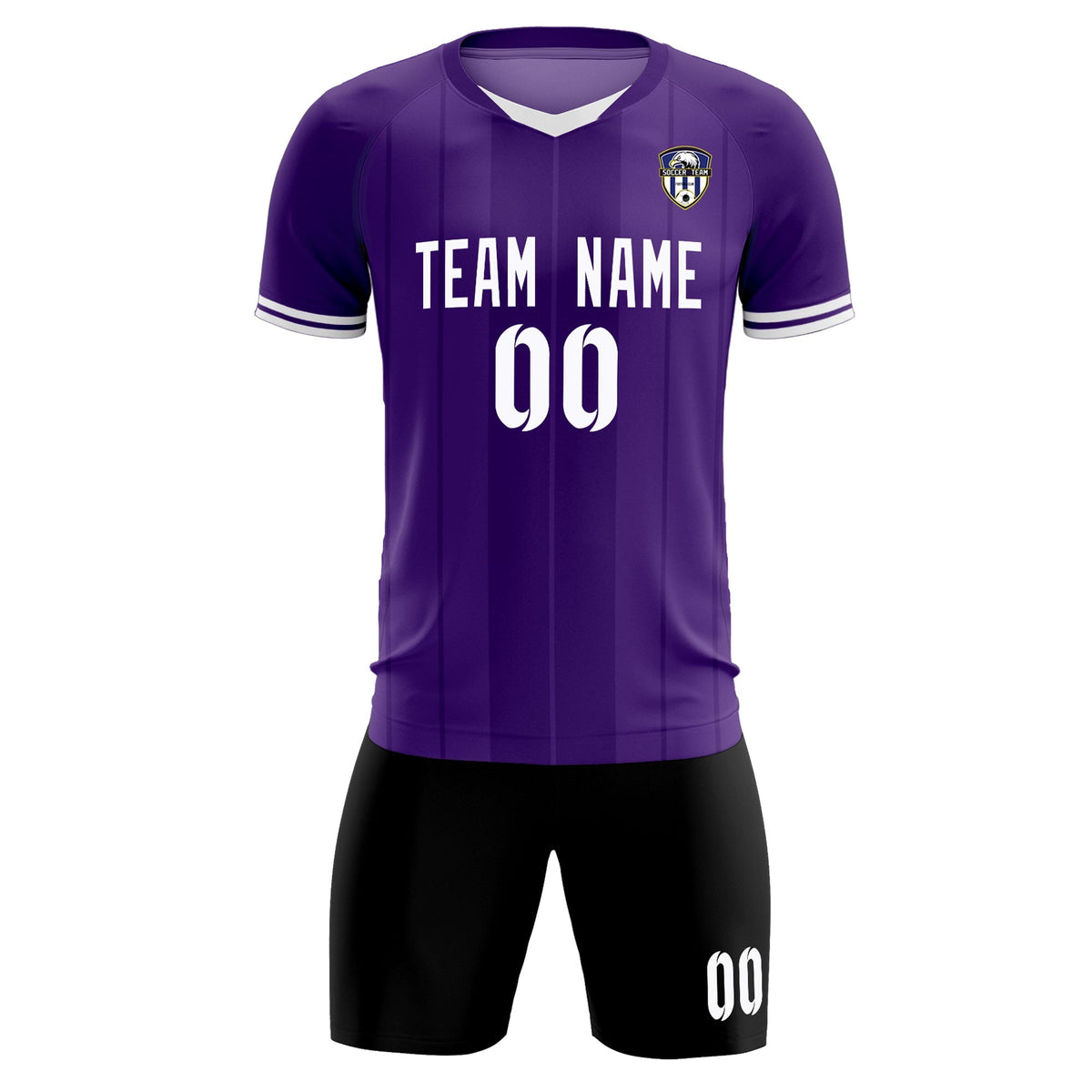 Custom Purple Classic Striped Personalized Soccer Tops/Sets Jersey