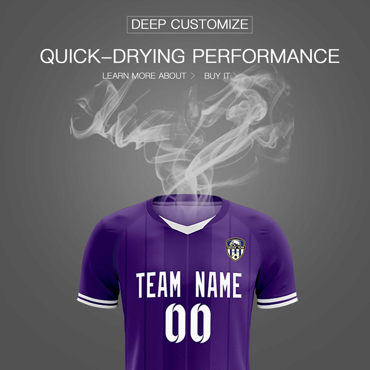 Custom Purple Classic Striped Personalized Soccer Kit Jersey