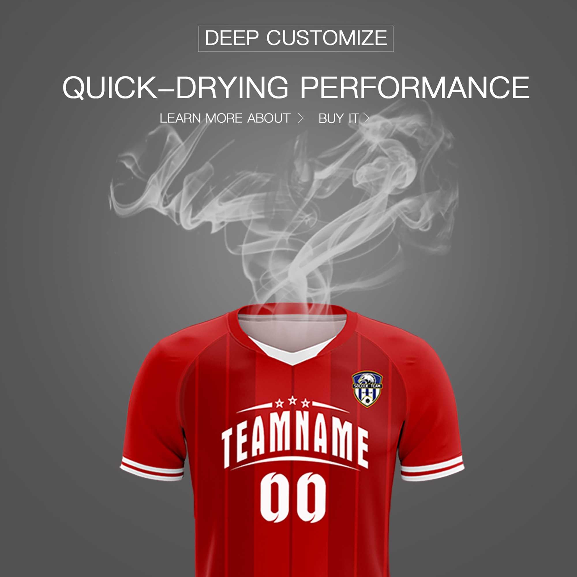 Custom Red Classic Striped Personalized Soccer Tops/Sets Jersey