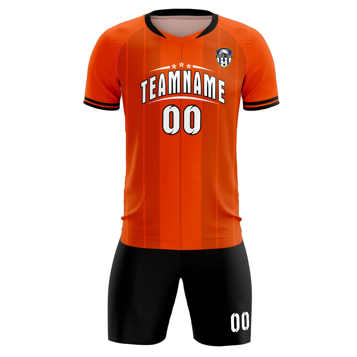 Custom Orange Classic Striped Personalized Football Kit Jersey