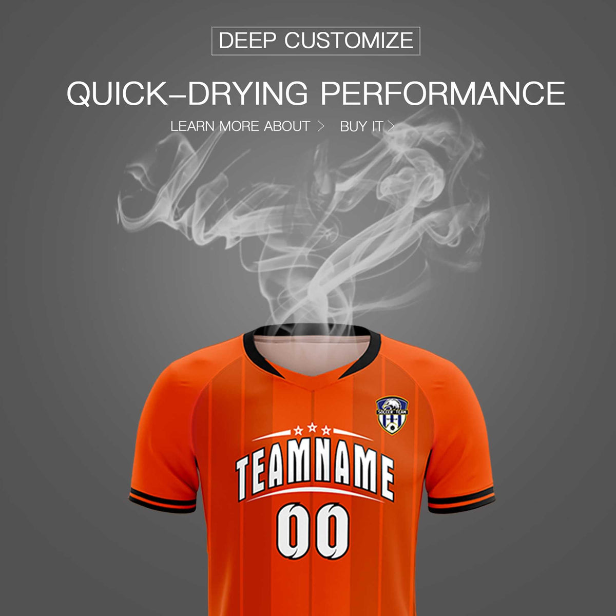 Custom Orange Classic Striped Personalized Football Kit Jersey