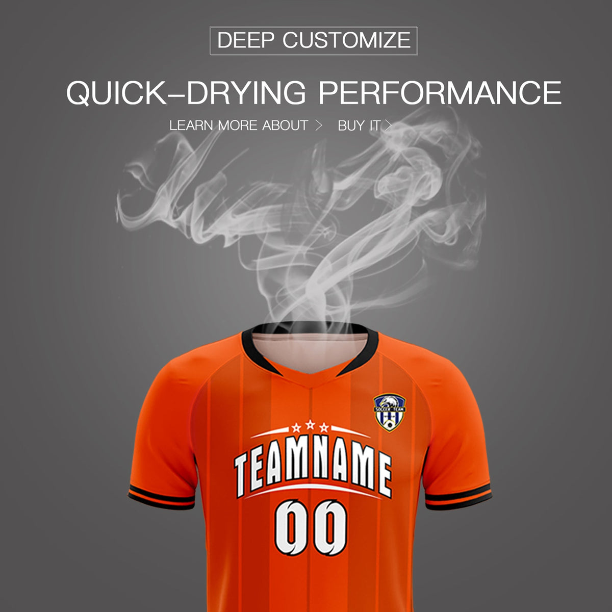 Custom Orange Classic Striped Personalized Football Kit Jersey