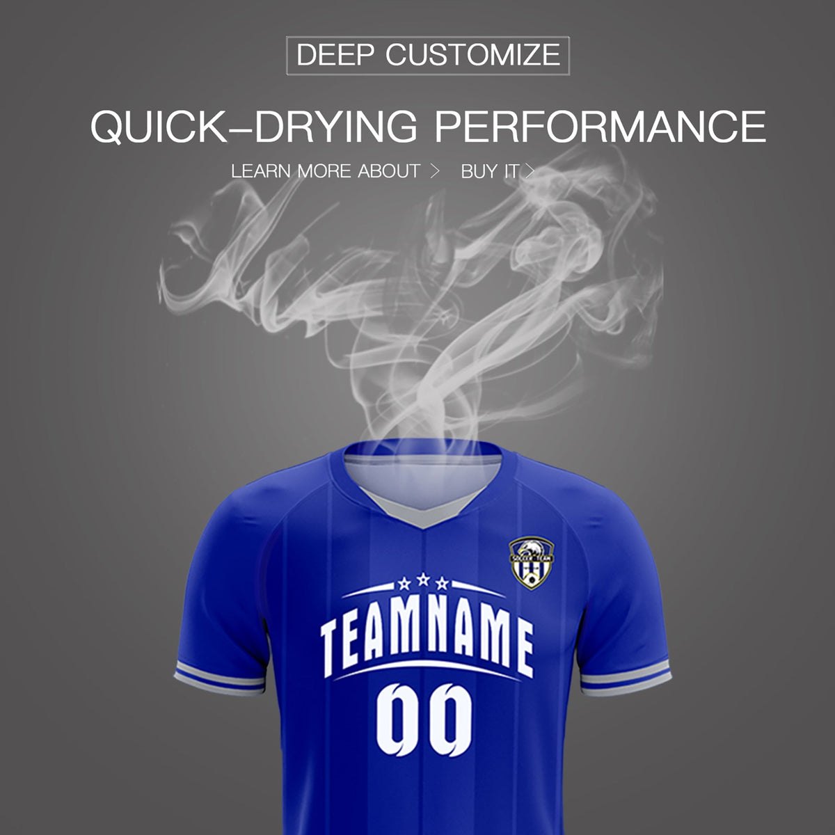 Custom Royal Classic Striped Personalized Soccer Tops/Sets Jersey