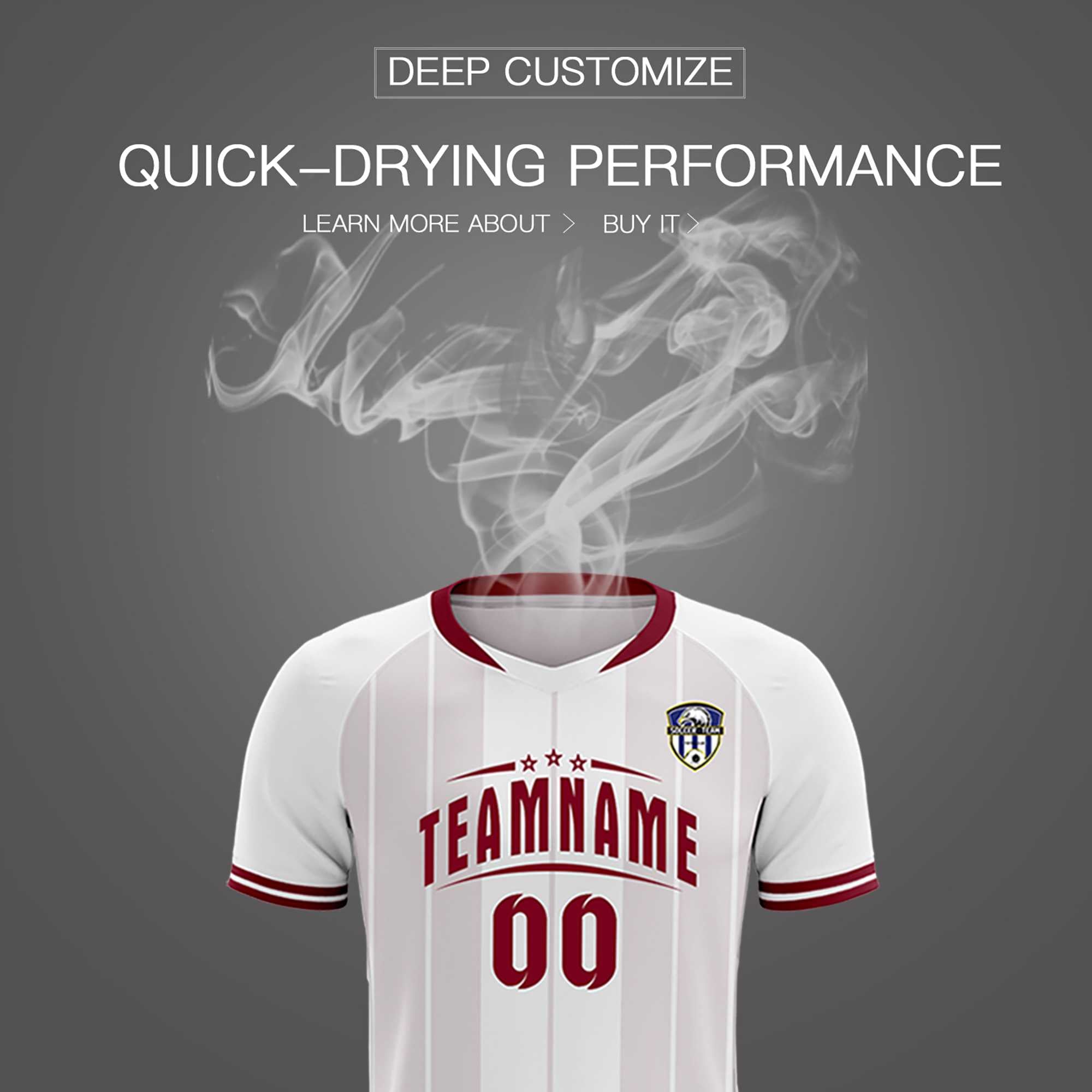 Custom White Classic Striped Personalized Soccer Tops/Sets Jersey