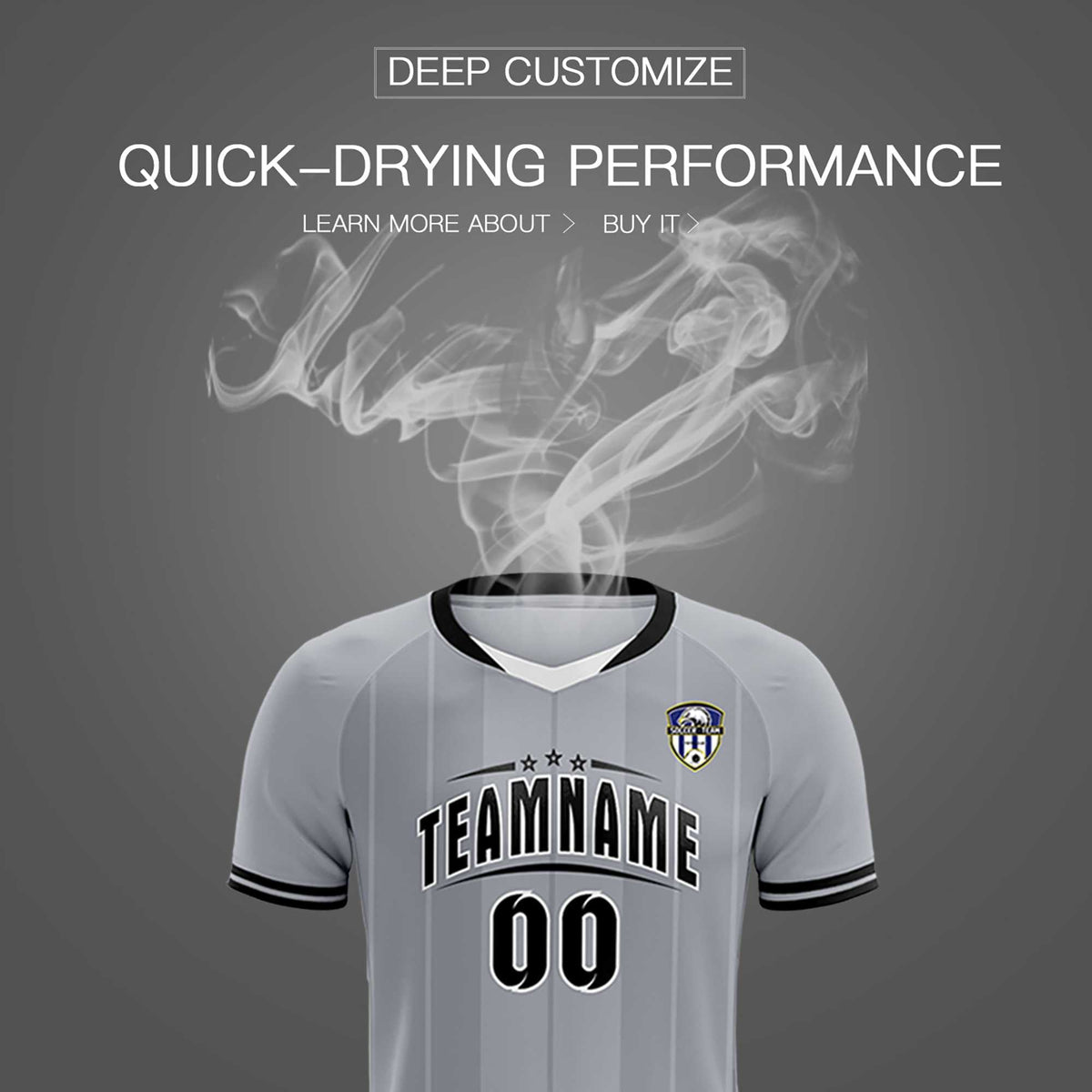 Custom Gray Classic Striped Personalized Football Kit Jersey