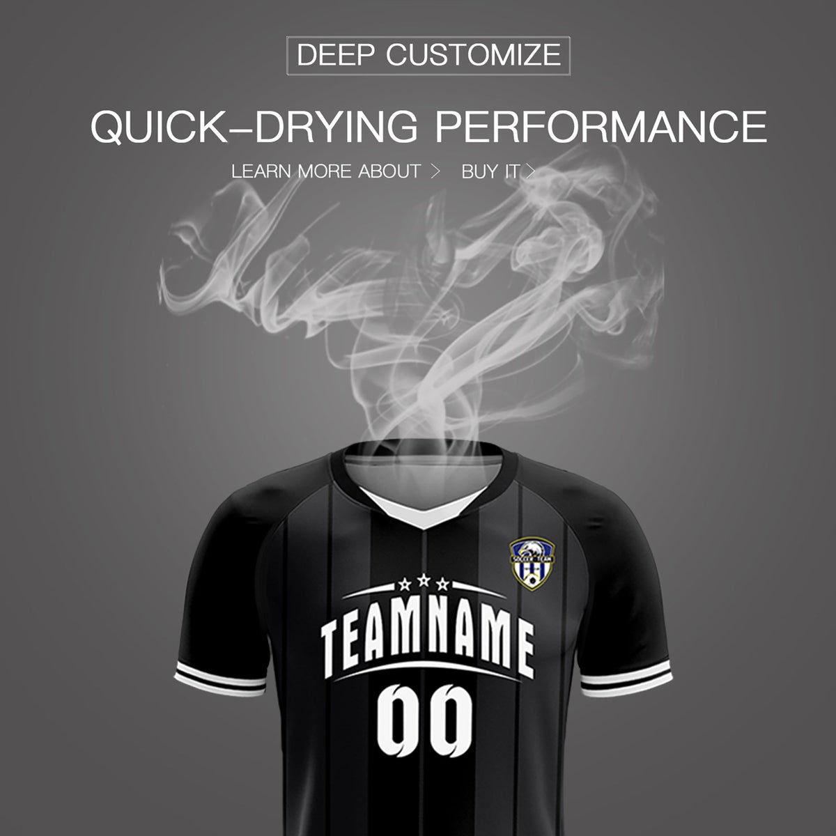 Custom Black Classic Striped Personalized Football Kit Jersey