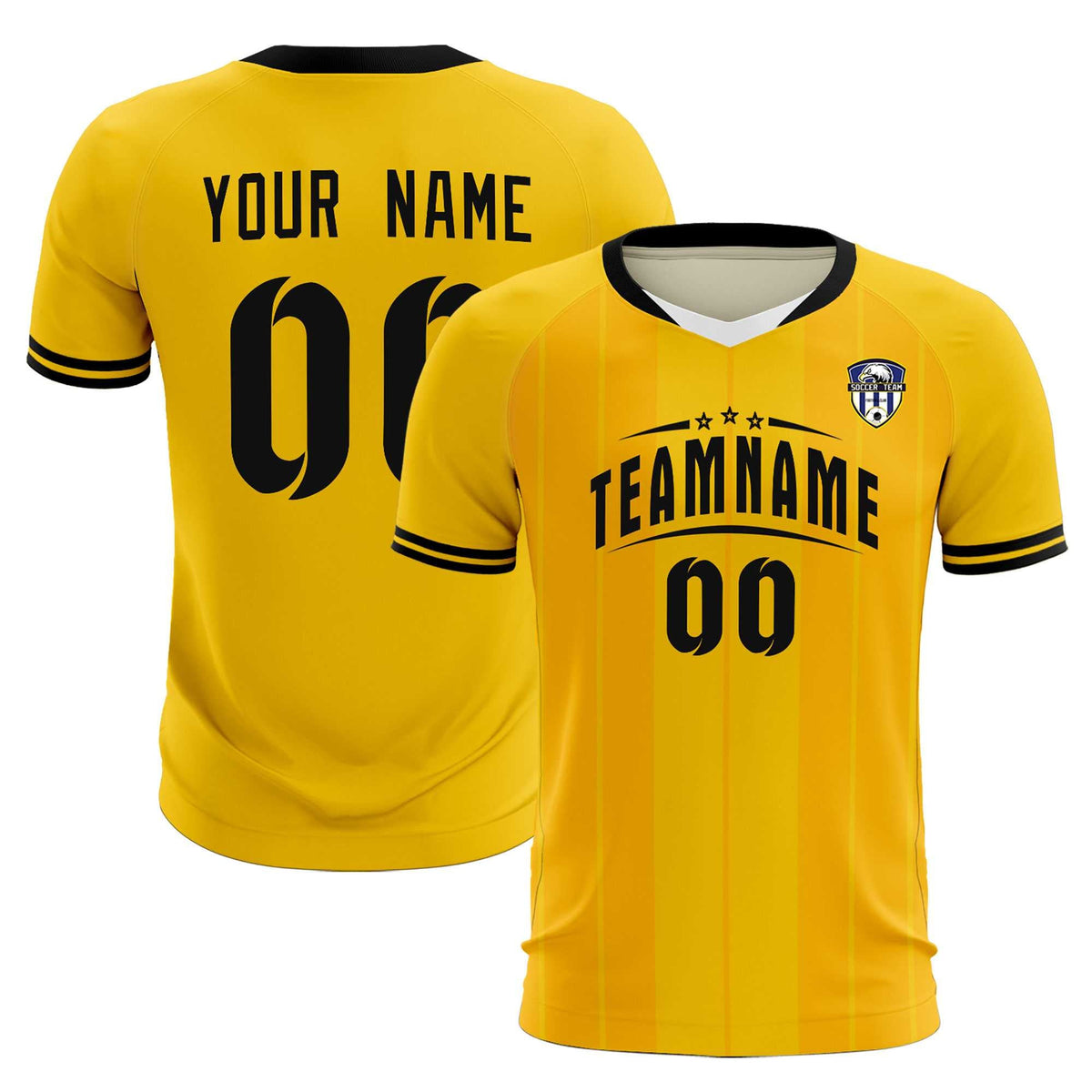 Custom Gold Classic Striped Personalized Football Kit Jersey