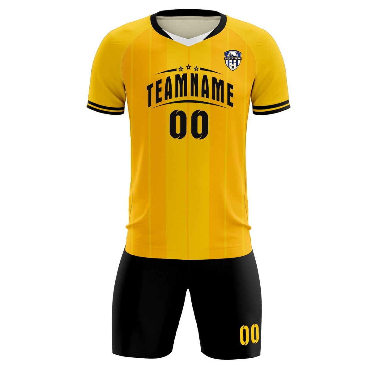 Custom Gold Classic Striped Personalized Football Kit Jersey