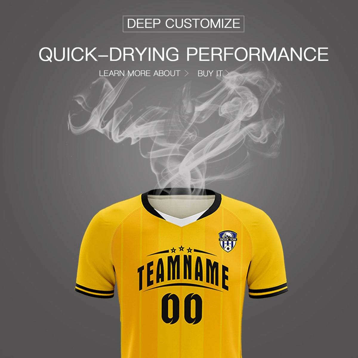 Custom Gold Classic Striped Personalized Football Kit Jersey