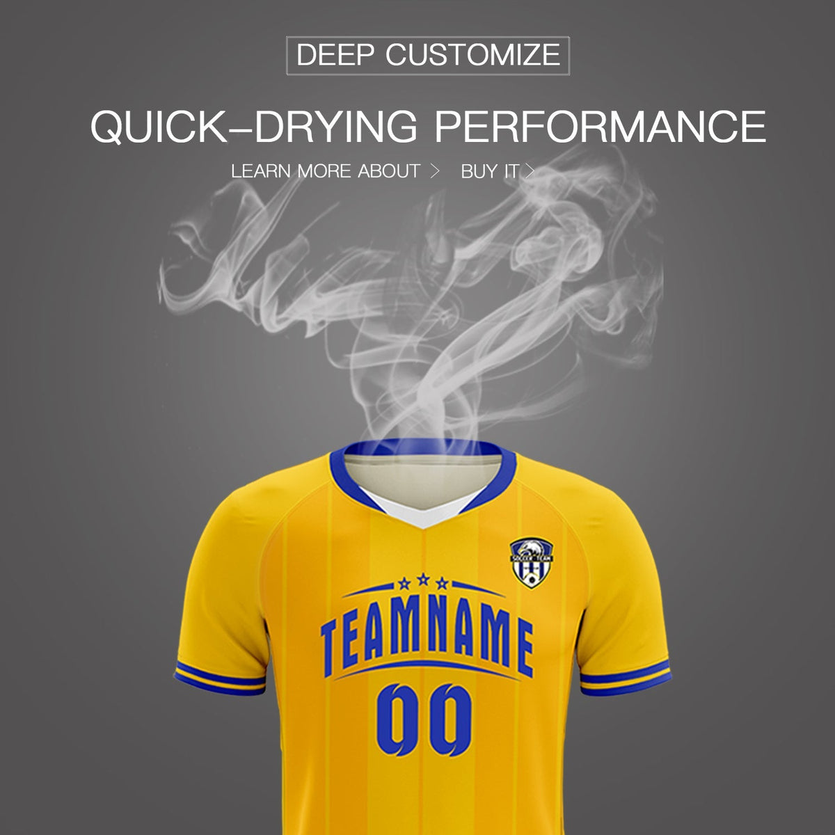 Custom Gold Classic Striped Personalized Football Kit Jersey