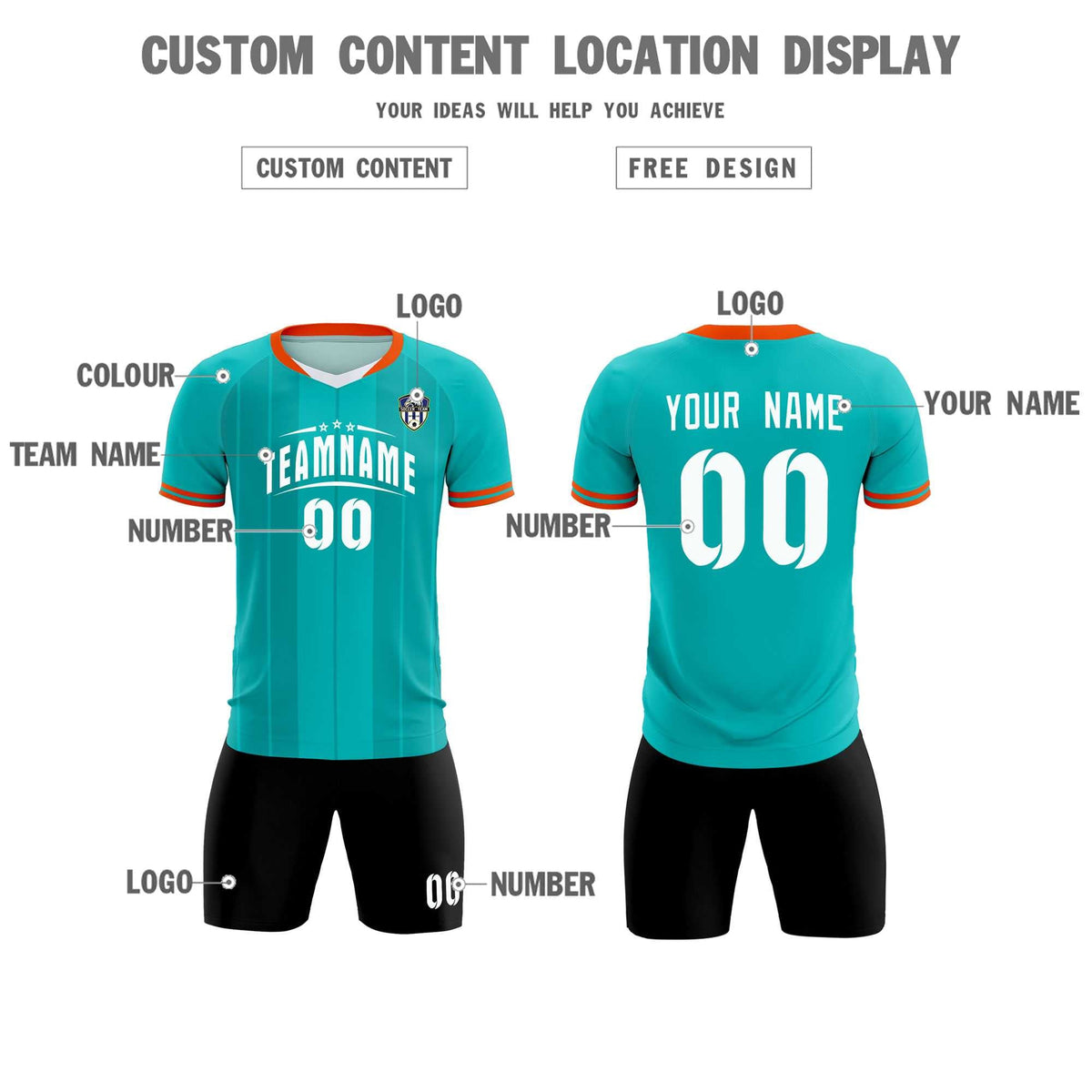 Custom Green Classic Striped Personalized Soccer Kit Jersey