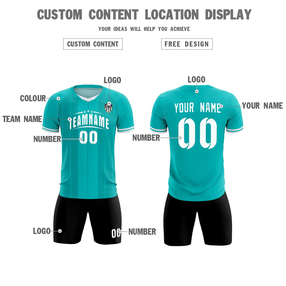 Custom Green Classic Striped Personalized Soccer Kit Jersey