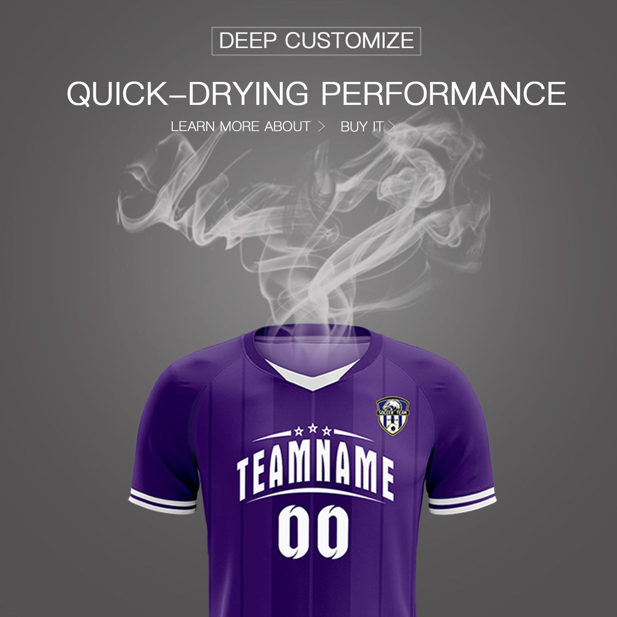 Custom Purple Classic Striped Personalized Soccer Kit Jersey