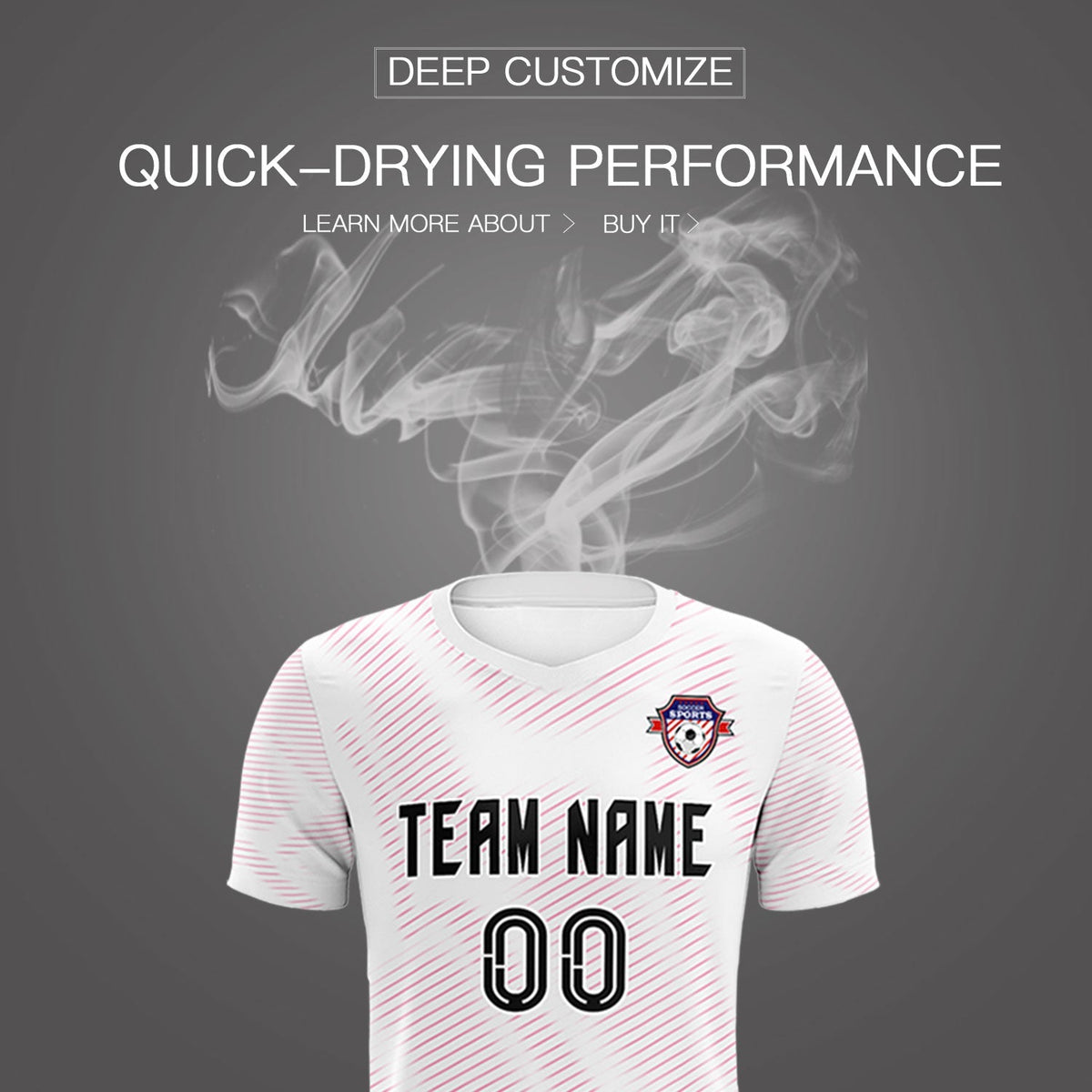 Custom White Pink Training Uniform For Men Soccer Sets Jersey